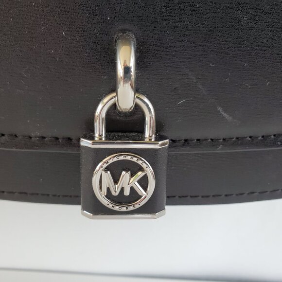 MICHAEL KORS Mila Medium Leather East West Sling Messenger Bag Purse Black - Picture 4 of 14